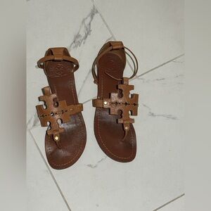 Tory Burch Brown Leather Sandals